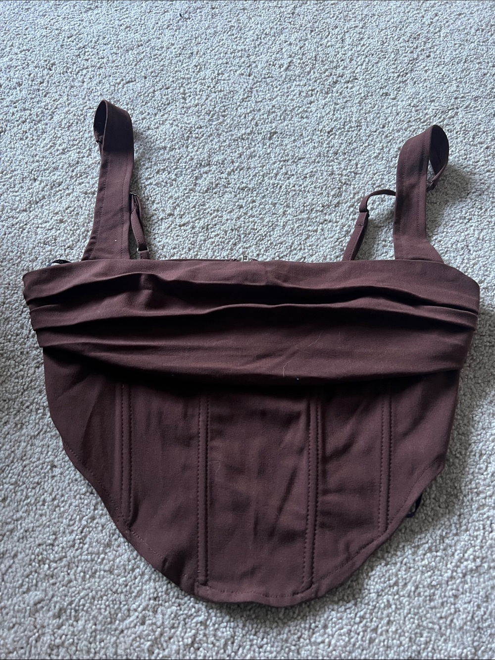 Forever 21 Brown Corset-Style Crop Top